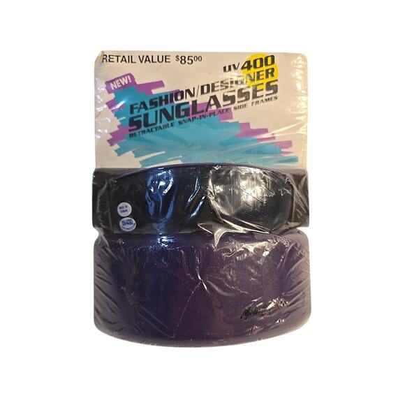 Michael Jackson Original Sunglasses MonoGram UV400 1988 Dark Purple Sealed - Picture 1 of 4